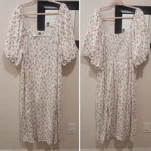 Old Navy Floral Smocked Midi Dress – Size 3X NWT